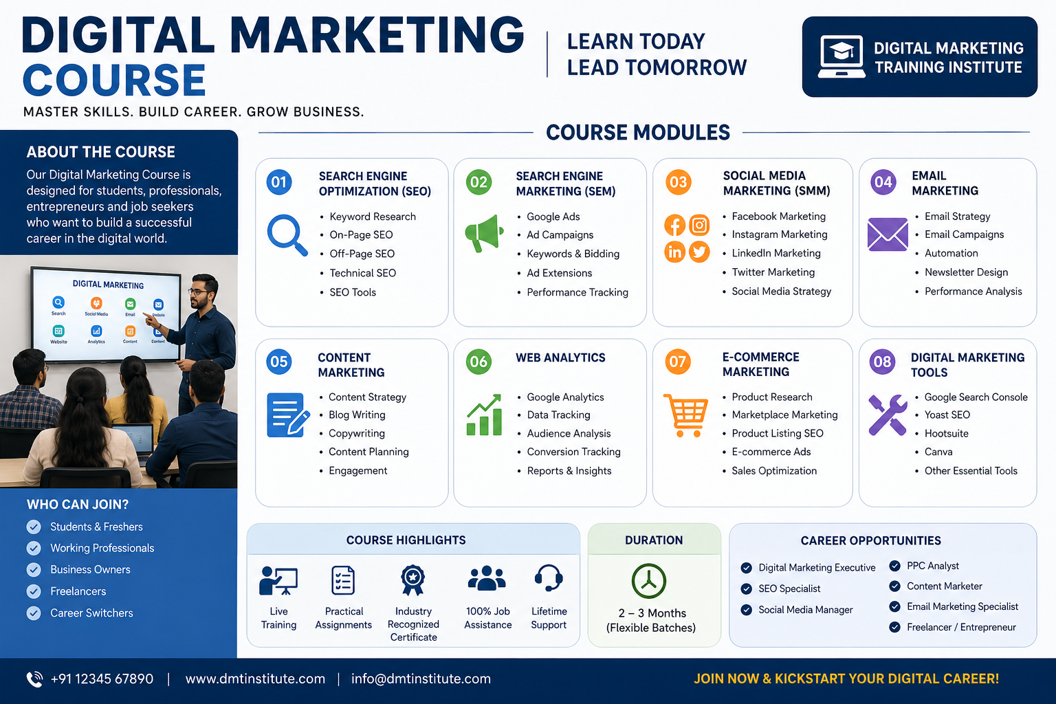 Home digital marketing course with internship